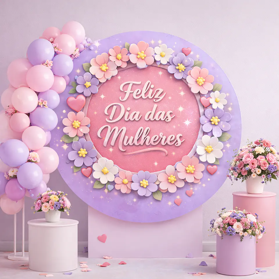 12 Artes para Painéis Redondo Dia das Mulheres Arquivo em Png 3