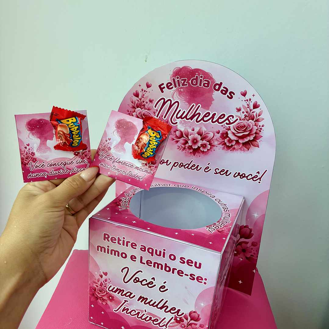 Arquivo Caixa com Mensagens para Clientes Dia das Mulheres Arquivo Editável  2