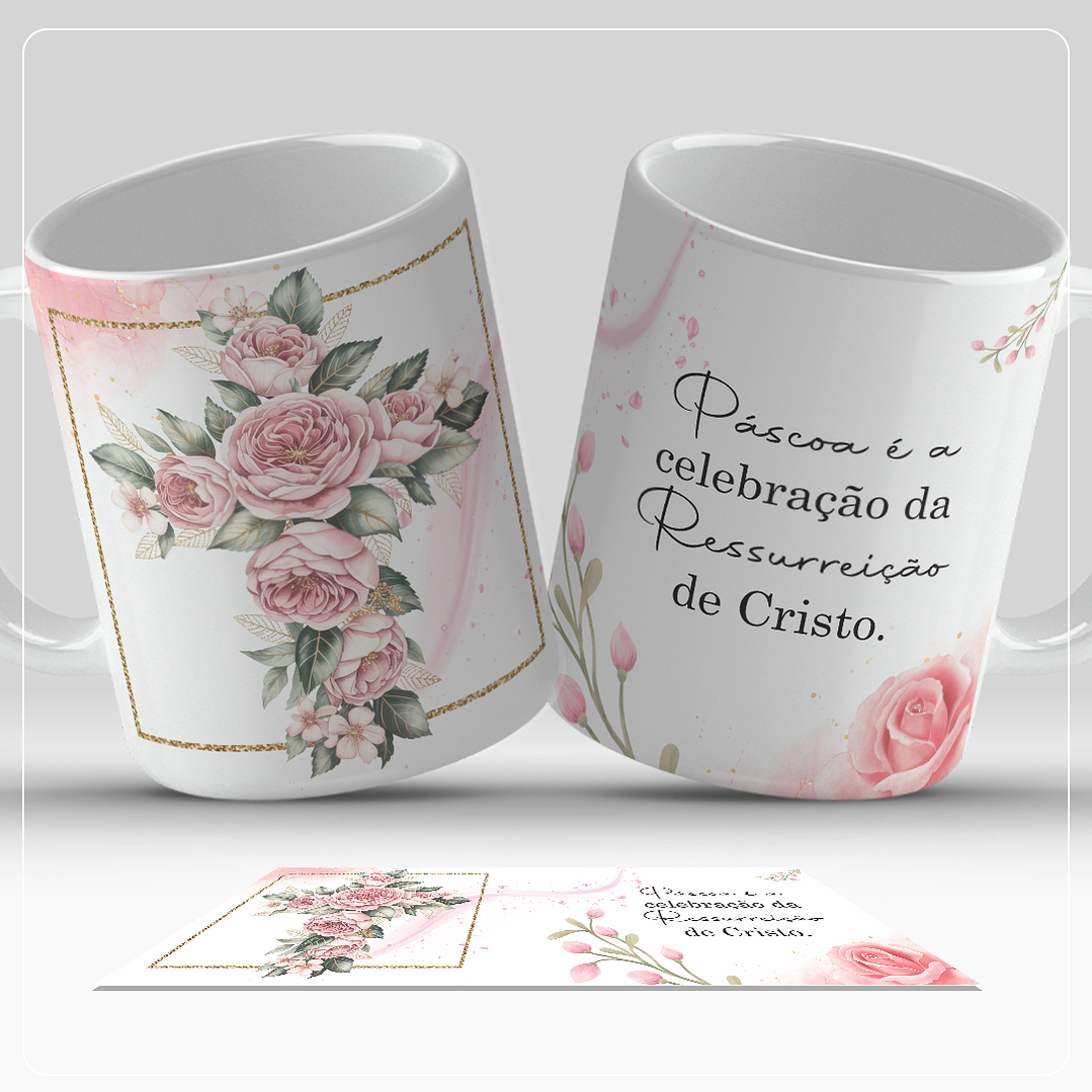 12 Artes para Caneca Páscoa Cristã Arquivo em Jpg  7