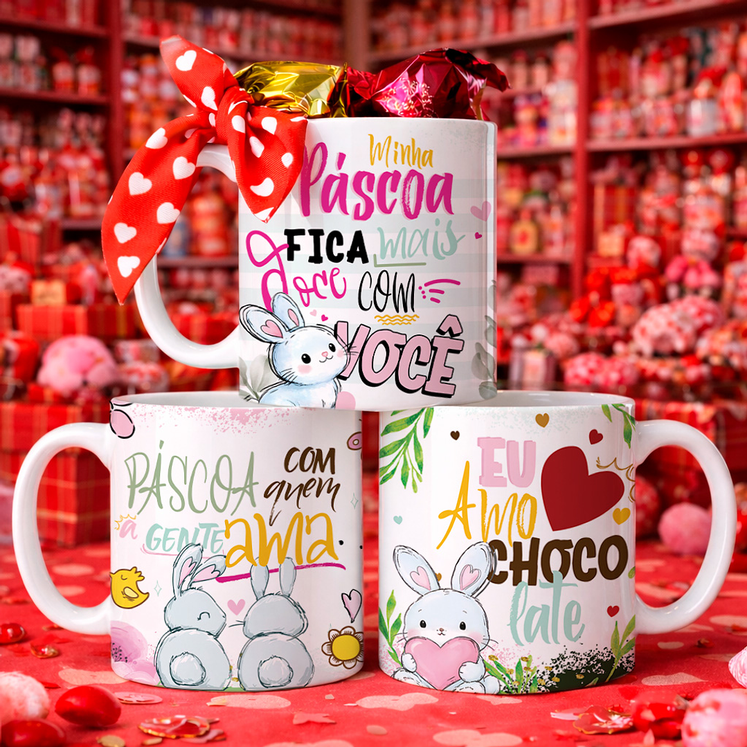 8 Artes para Caneca Páscoa Arquivos Editável 7