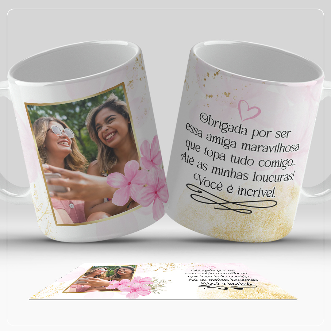 6 Artes para Caneca Amizade Frases Fotos Arquivo em Jpg  2