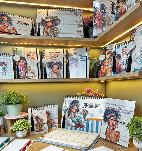 Arquivo encadernação Mulher Planner e Bloquinho Arquivo em Pdf