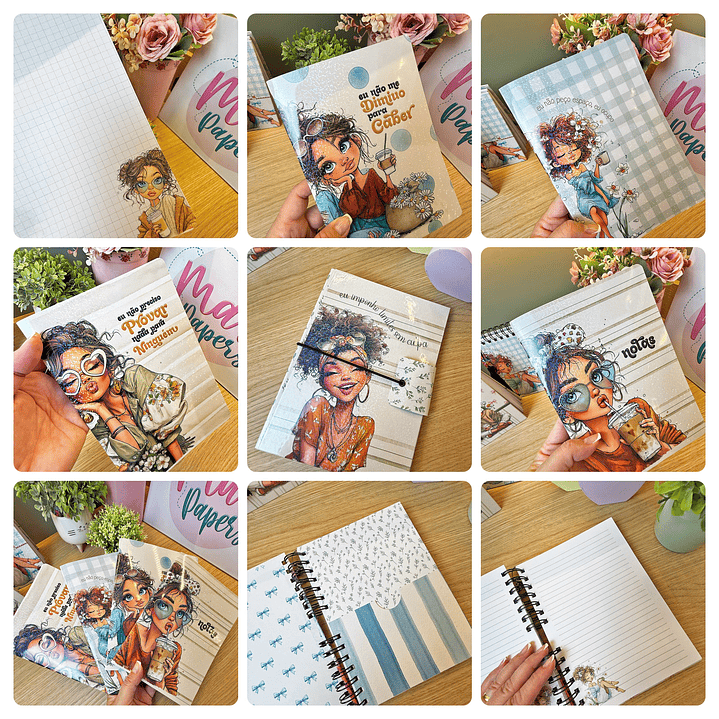 Arquivo encadernação Mulher Planner e Bloquinho Arquivo em Pdf 2