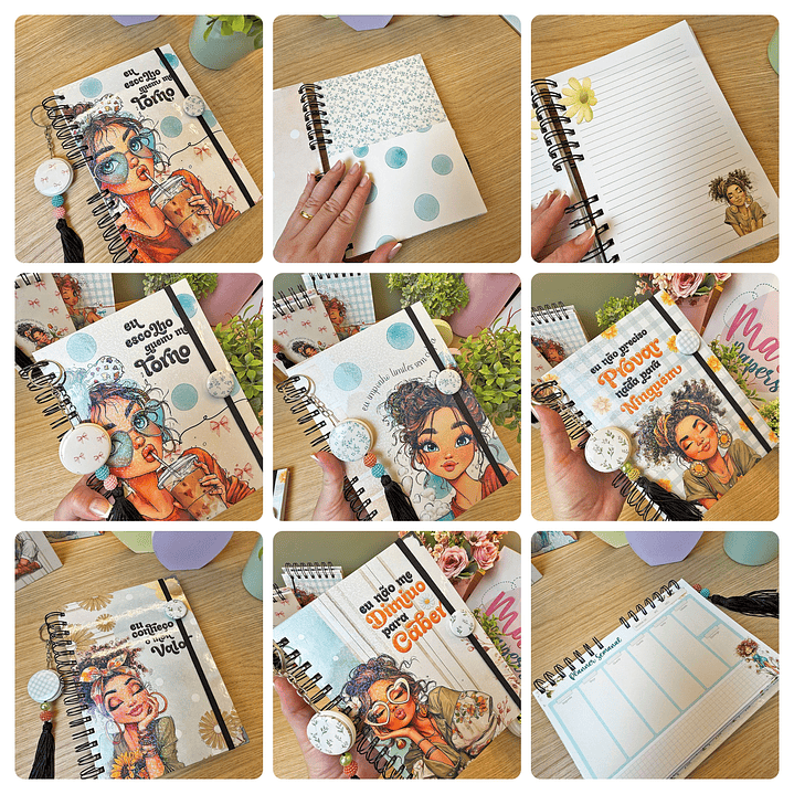 Arquivo encadernação Mulher Planner e Bloquinho Arquivo em Pdf 3