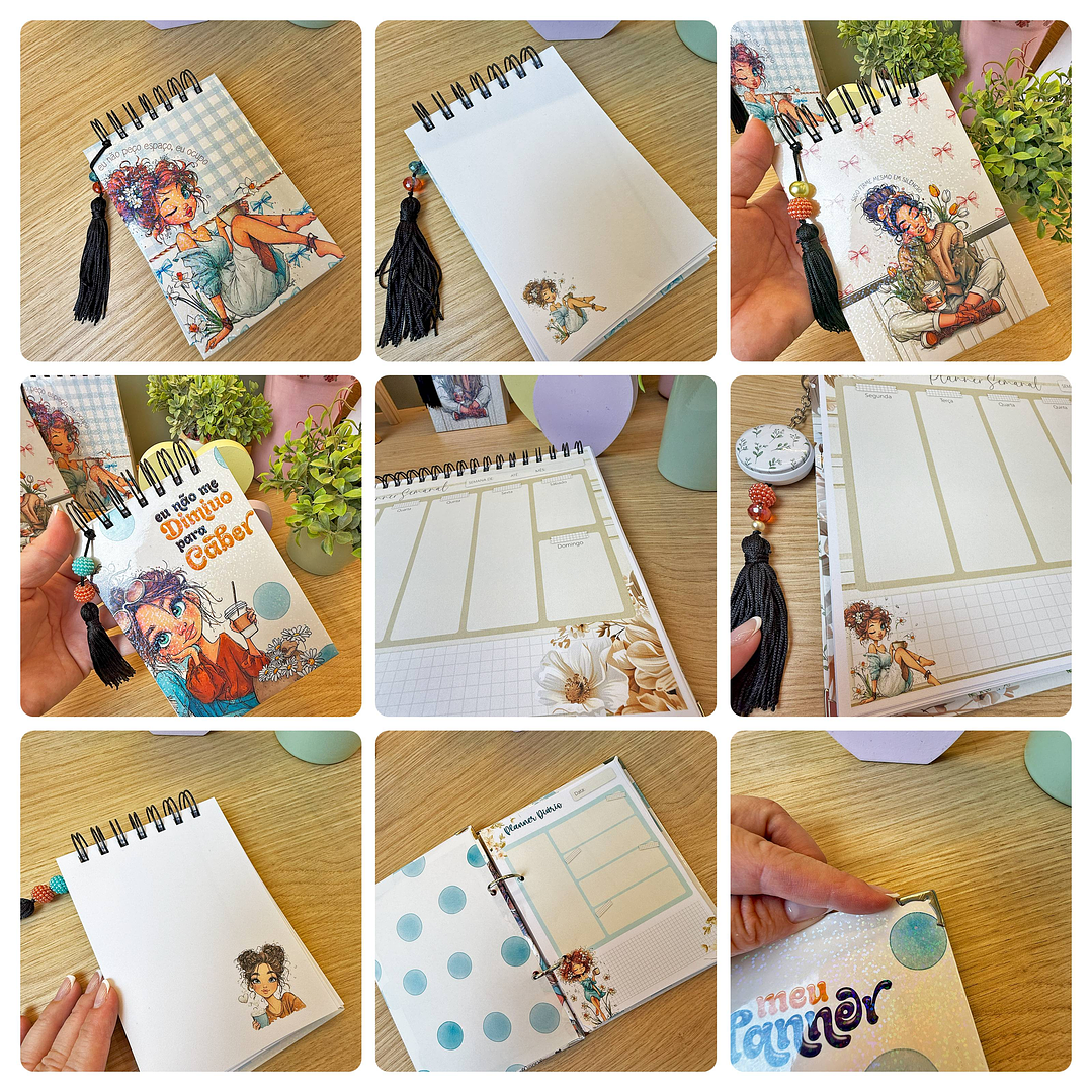Arquivo encadernação Mulher Planner e Bloquinho Arquivo em Pdf 5