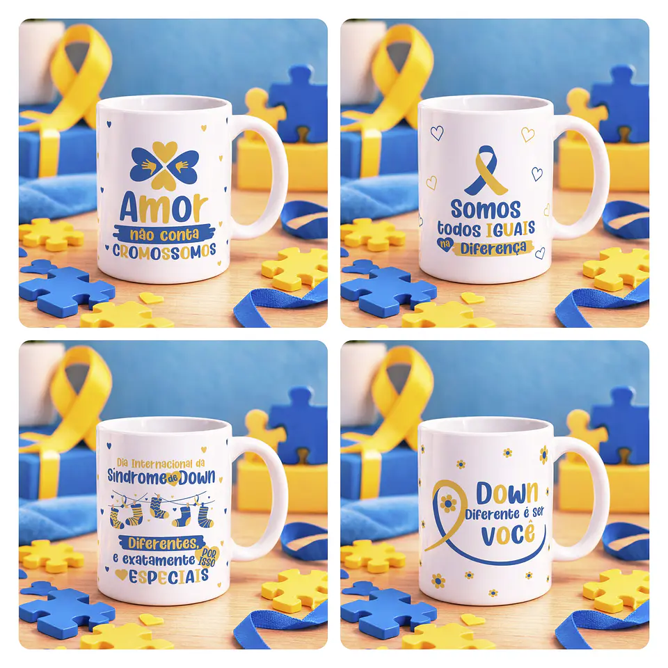 24 Artes para Caneca e Camisa Síndrome de Down Arquivo Editável 1