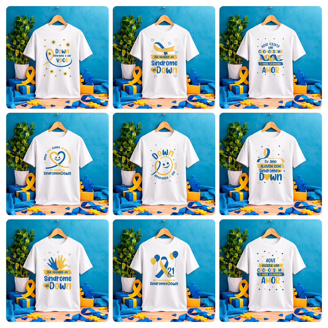 24 Artes para Caneca e Camisa Síndrome de Down Arquivo Editável 4