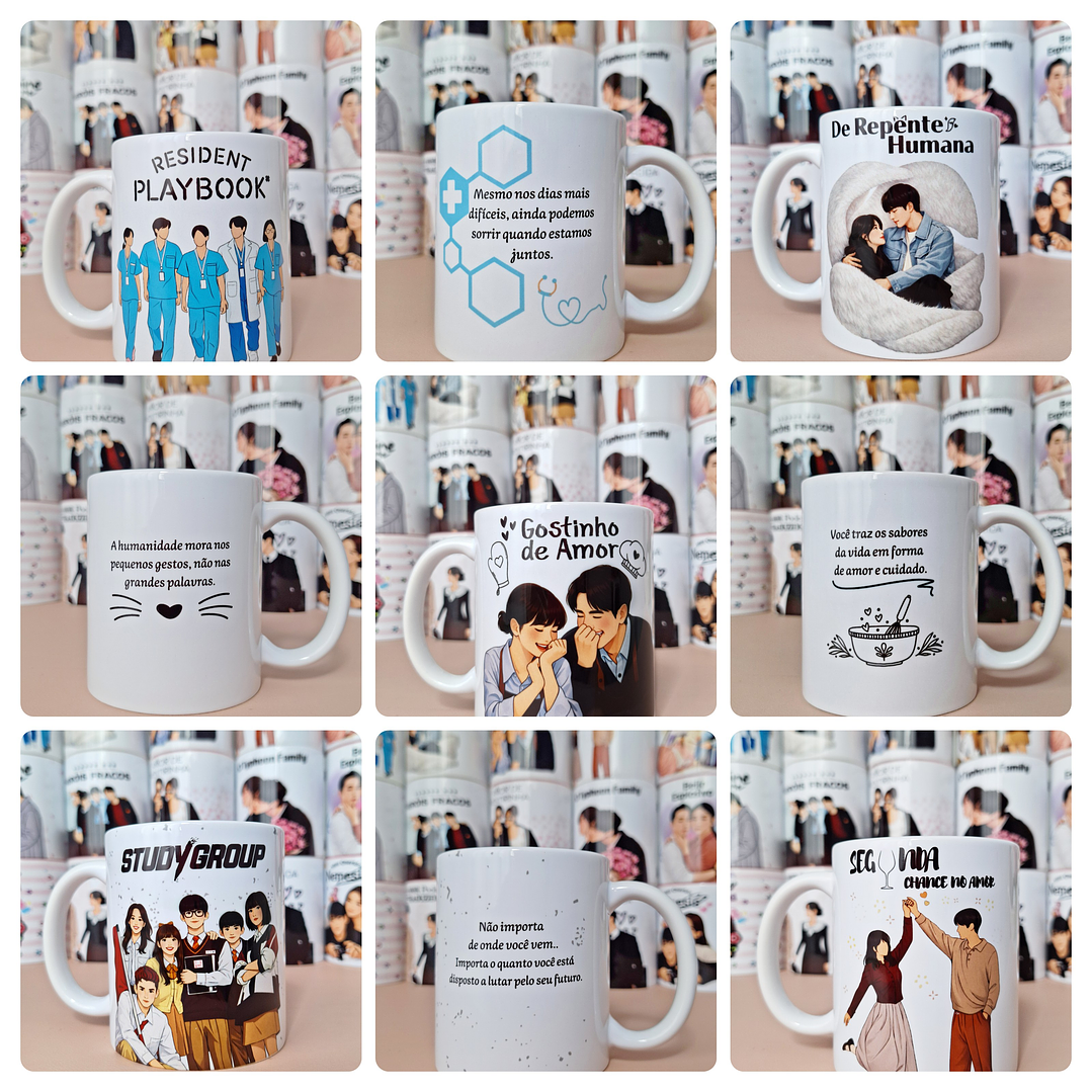 15 Artes para Caneca Dorama Serie Arquivo em Png 2