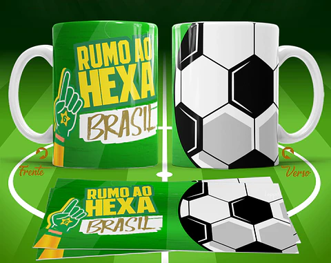 11 Artes para Caneca Copa do Mundo 2026 Brasil Futebol Arquivo Editável 