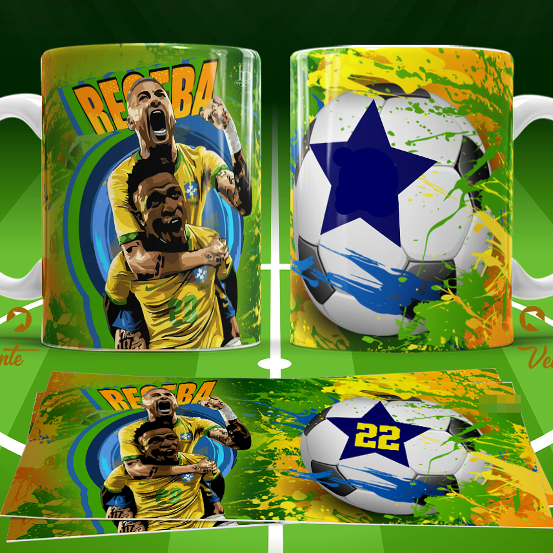11 Artes para Caneca Copa do Mundo 2026 Brasil Futebol Arquivo Editável  11