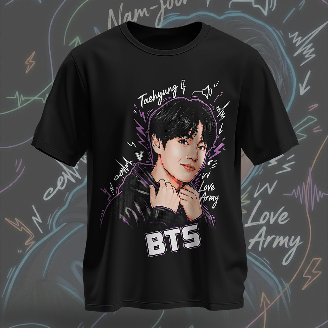 7 Artes para Camisa BTS Arquivo em Png  7