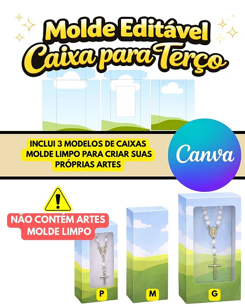 Arquivo Caixinha Terço Molde Caixa Editavel 