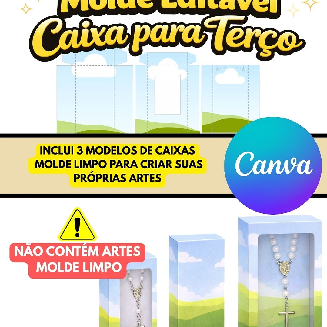 Arquivo Caixinha Terço Molde Caixa Editavel  1