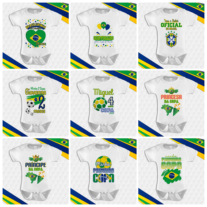 90 Artes para Camisa Body e Caneca Copa do Mundo 2026 Brasil Arquivo Editável/Png 3