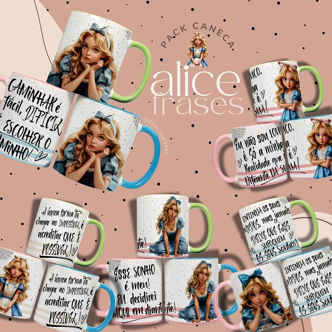 26 Artes para Caneca Alice no Pais das Maravilhas em Png  4
