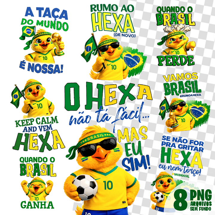 Kit Digital Copa do Mundo 2026 Brasil PNG para Sublimação em Canecas (Tema Hexa) 3