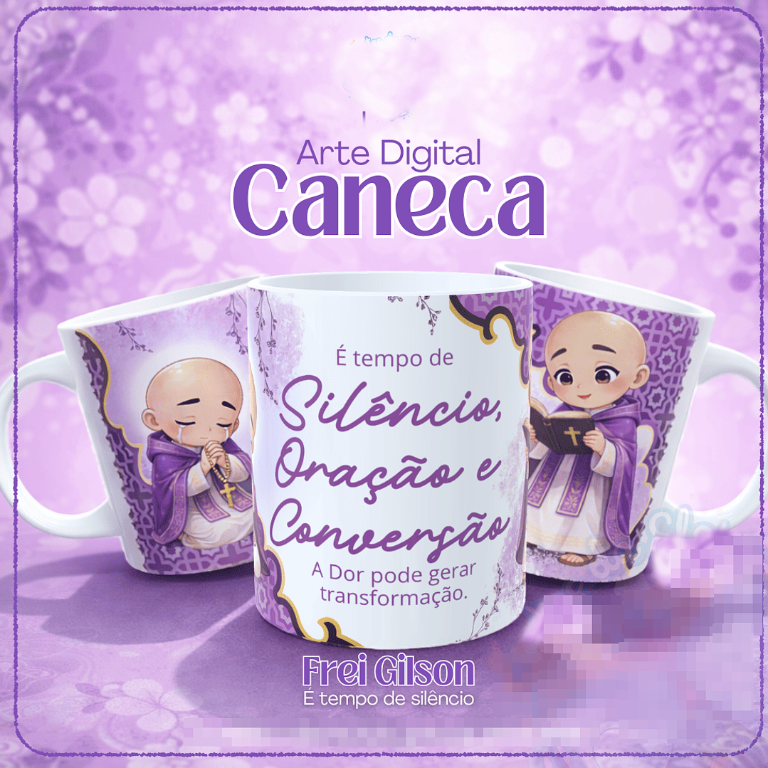 Arte para É tempo de silêncio - A dor pode gerar trasnformação Frei Gilson em Png 1