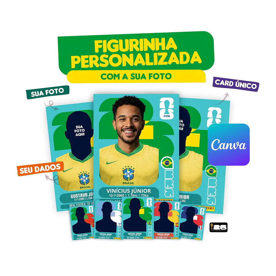 Figurinha da Copa do Mundo 2026 Personalizada (Brasil) | Editável no Canva 3