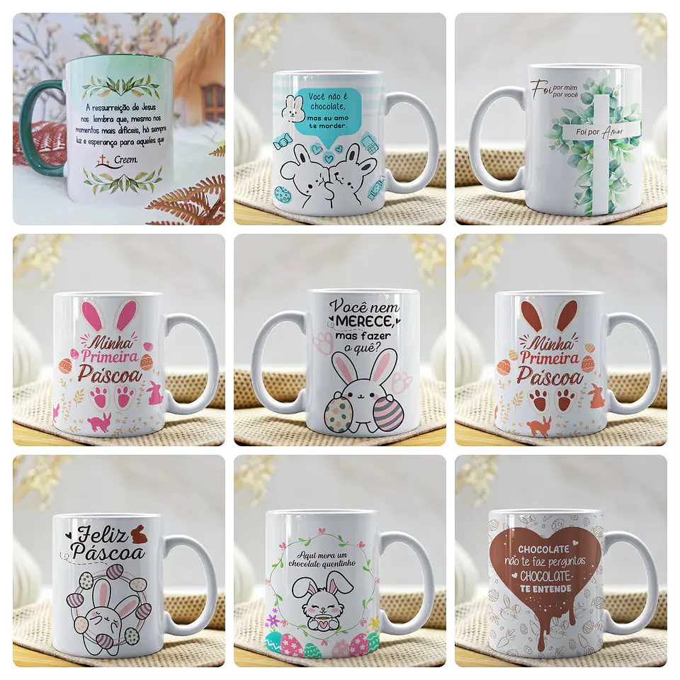 20 Artes para Caneca Páscoa Arquivo em Png 4