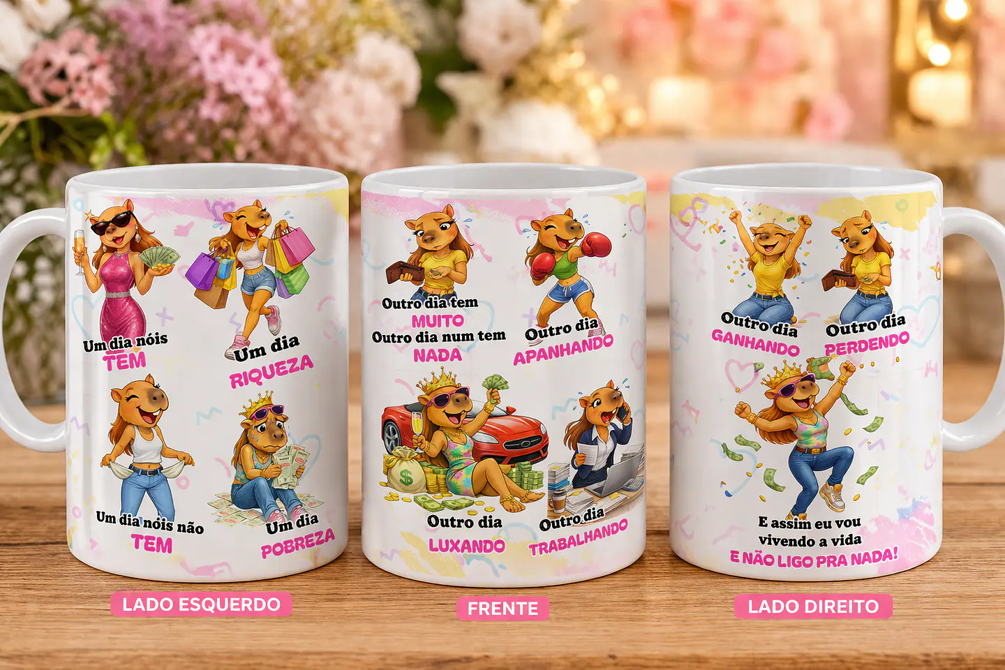 2 Artes para Caneca Um Dia Nós Tem em Png 4
