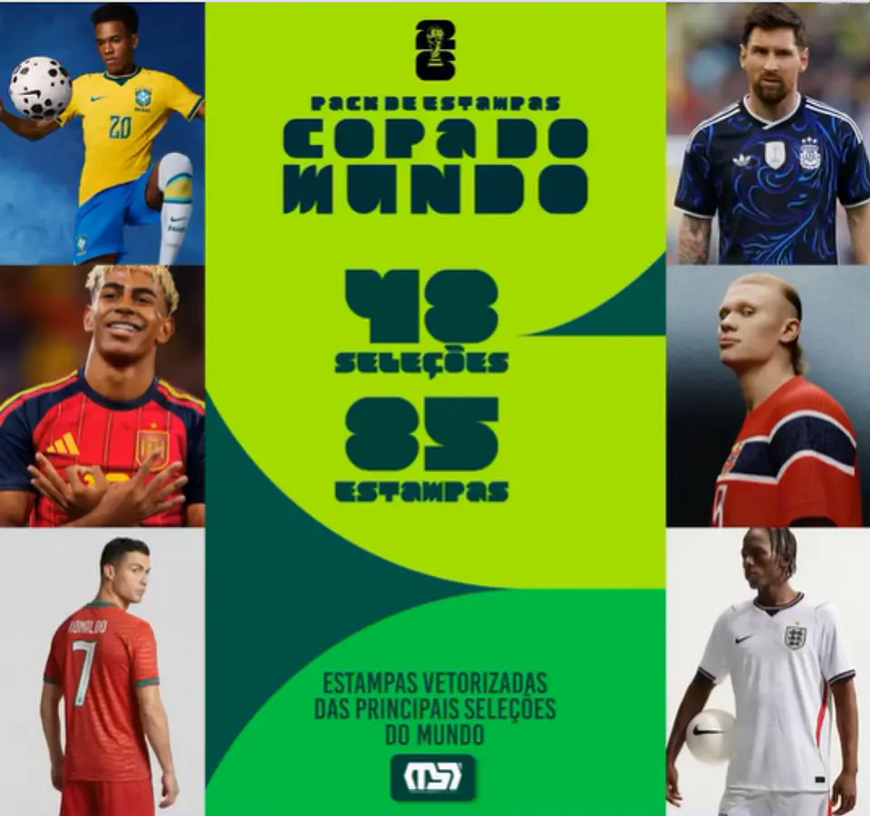 Pacote completo Estampas Copa Do Mundo 2026 em Vetor  1