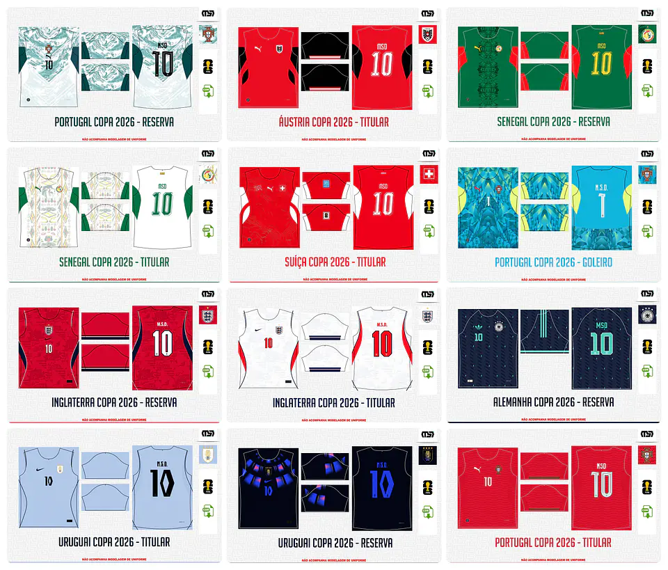 Pacote completo Estampas Copa Do Mundo 2026 em Vetor  2