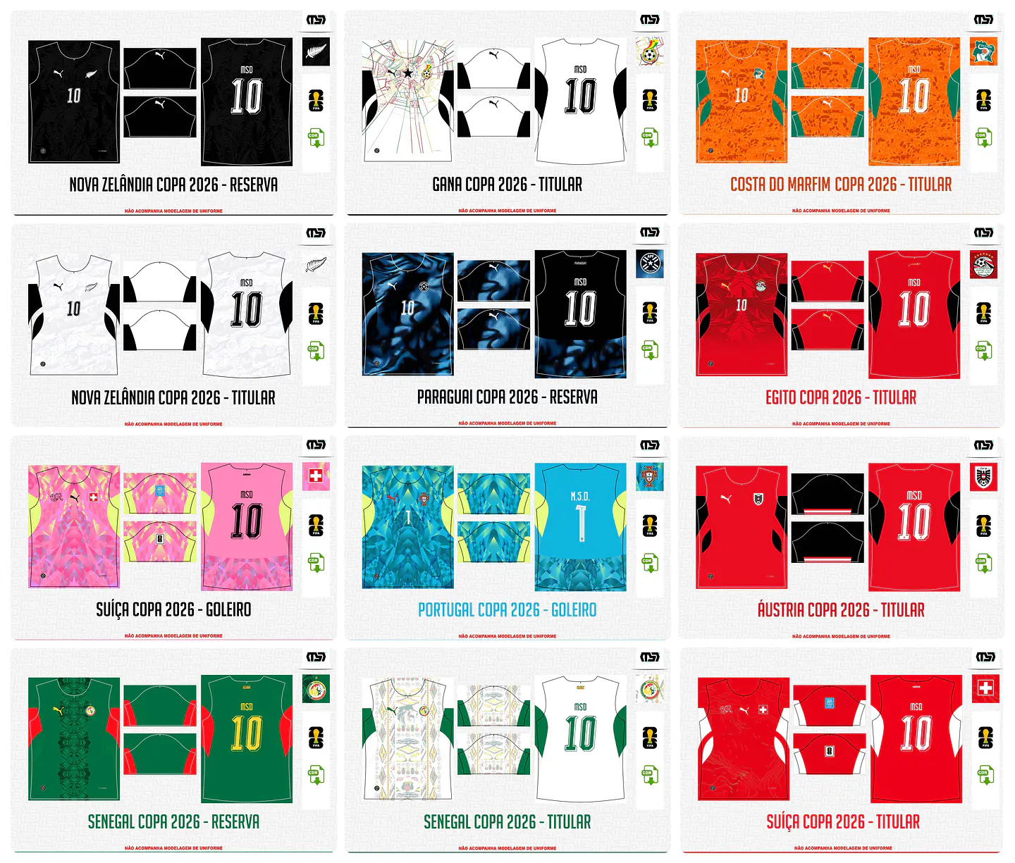 Pacote completo Estampas Copa Do Mundo 2026 em Vetor  4