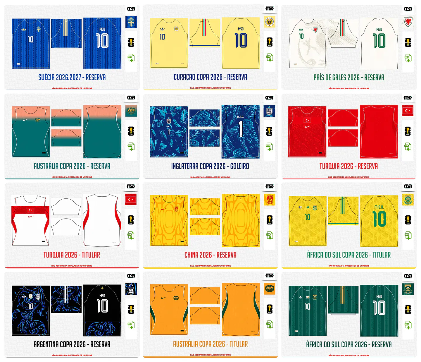 Pacote completo Estampas Copa Do Mundo 2026 em Vetor  5