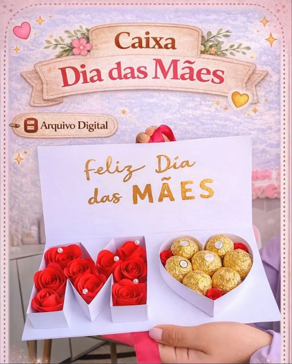 Arquivo Molde Caixa Dia das Mães em Pdf  1