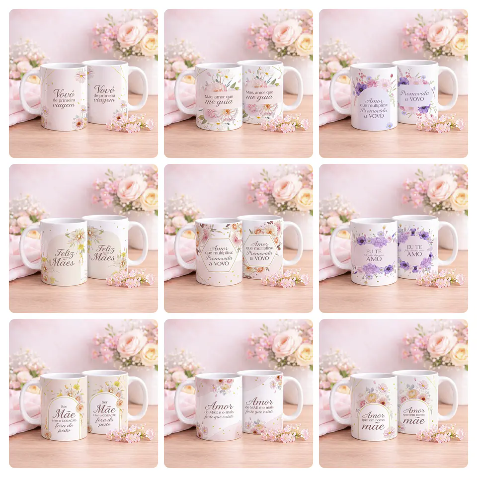 40 Artes para Caneca e Azulejo Dia das Mães Arquivo Editável  6