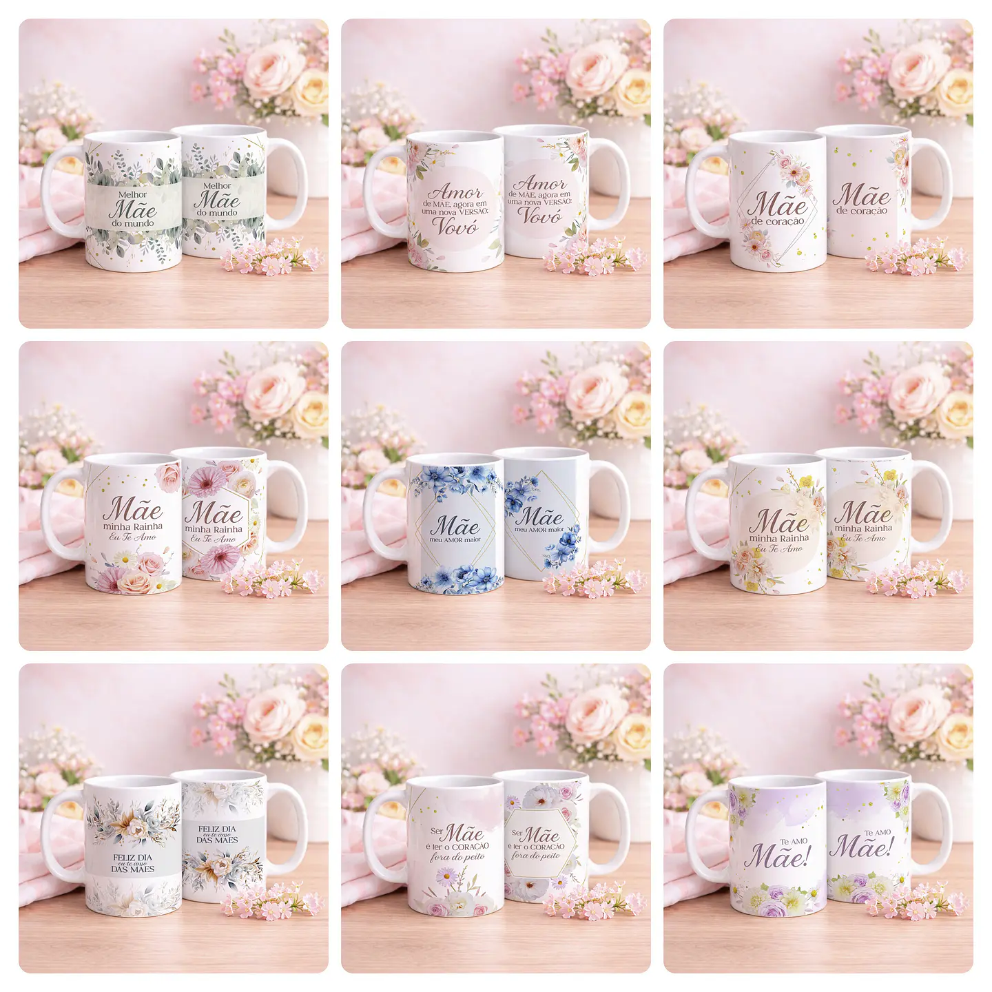 40 Artes para Caneca e Azulejo Dia das Mães Arquivo Editável  7