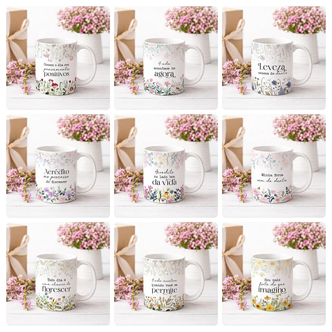 20 Artes para Caneca Frases Florescer Frases Motivacionais Arquivo Editável