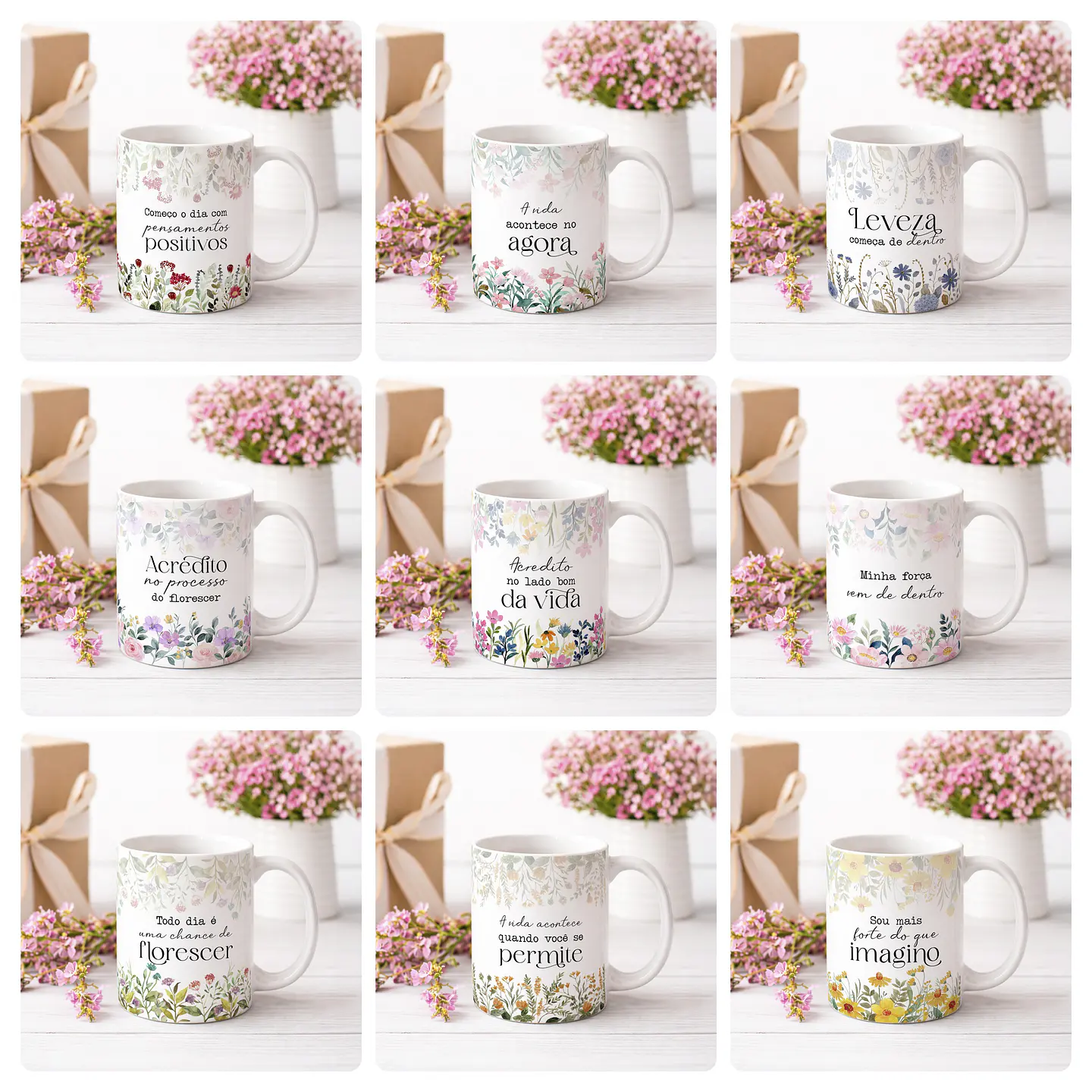 20 Artes para Caneca Frases Florescer Frases Motivacionais Arquivo Editável 1