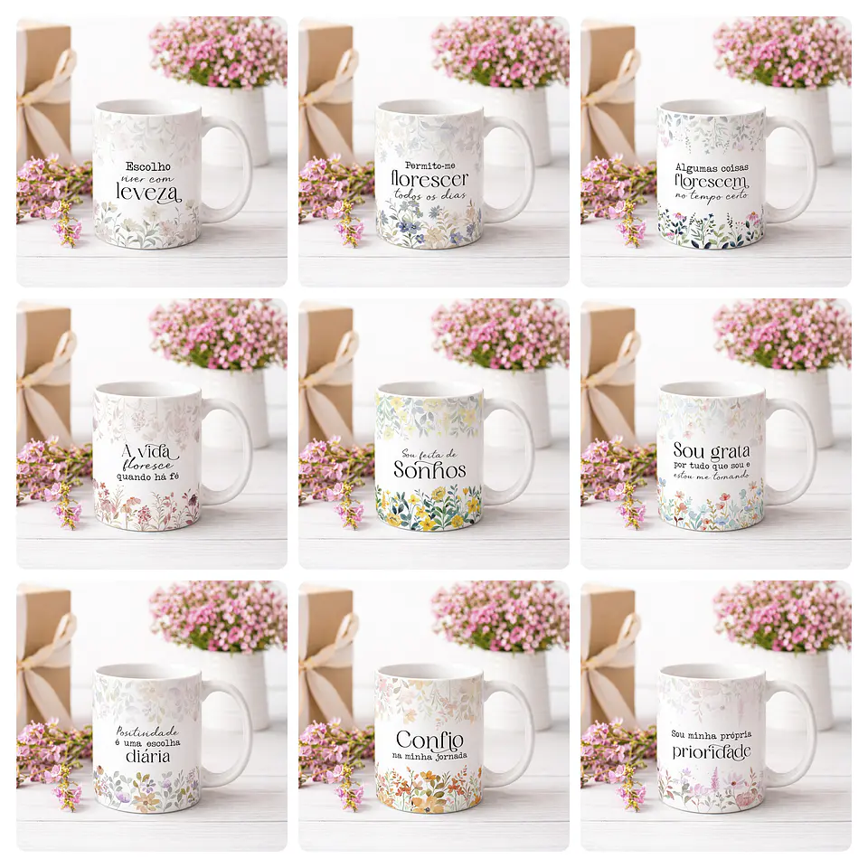 20 Artes para Caneca Frases Florescer Frases Motivacionais Arquivo Editável 2