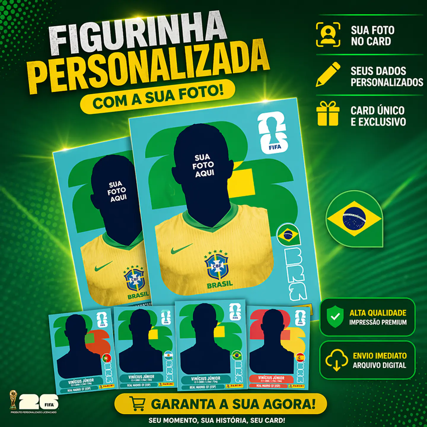 Figurinha da Copa 2026 Personalizada (Brasil) – Crie a sua com sua foto 2