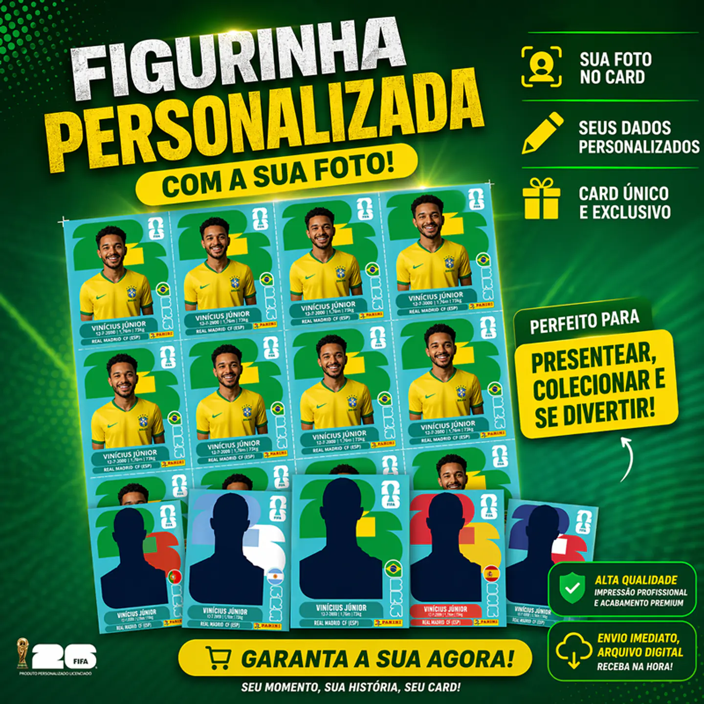 Figurinha da Copa 2026 Personalizada (Brasil) – Crie a sua com sua foto 3
