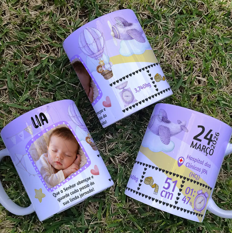 8 Artes para Caneca Nascimento Filhos Arquivo Editável 5