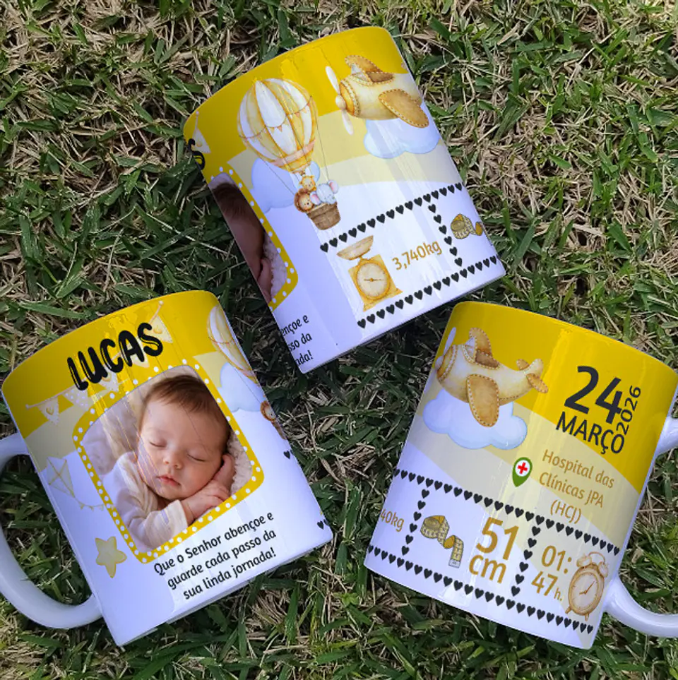 8 Artes para Caneca Nascimento Filhos Arquivo Editável 6