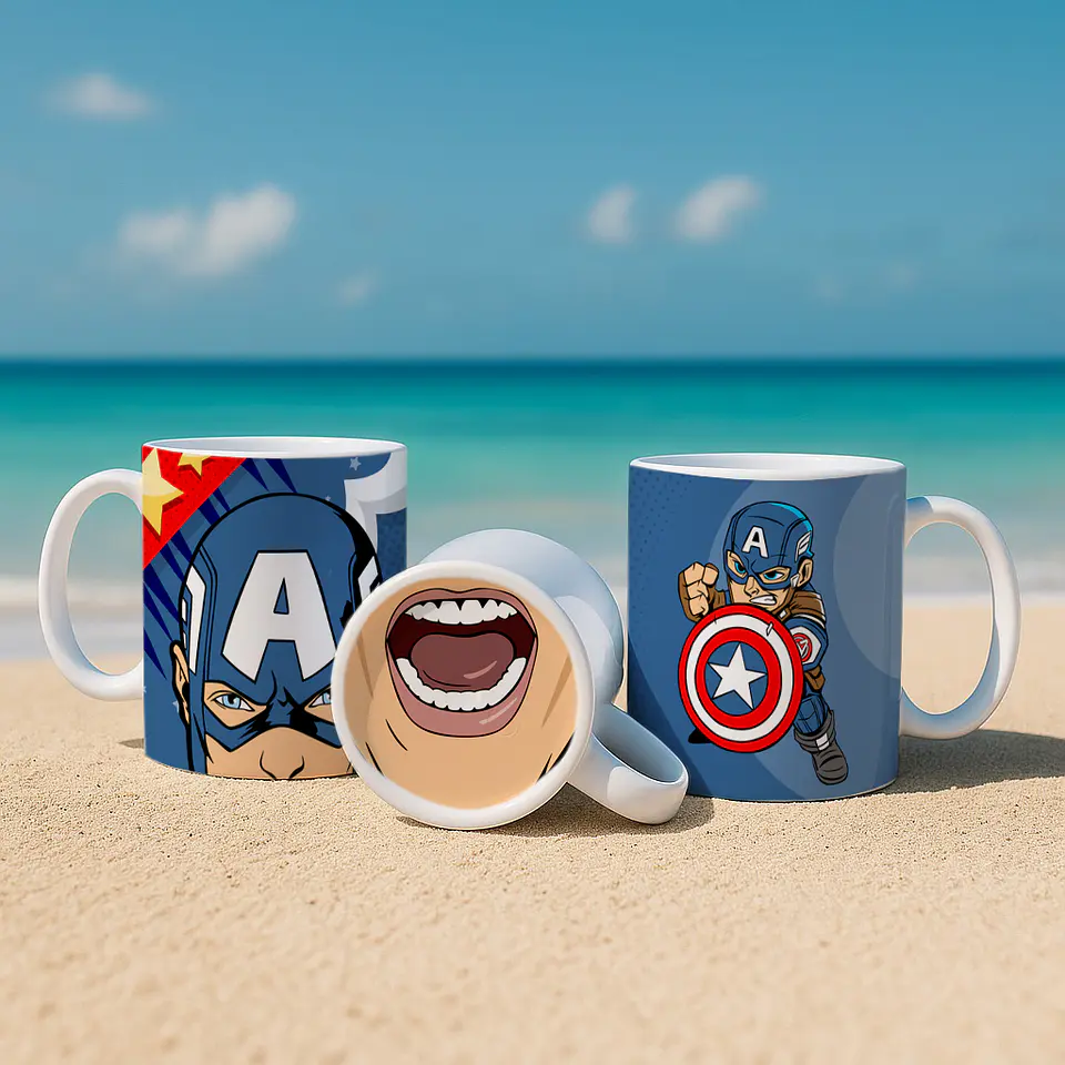 8 Artes para Caneca Bocão Super Herois Arquivo Editável 5