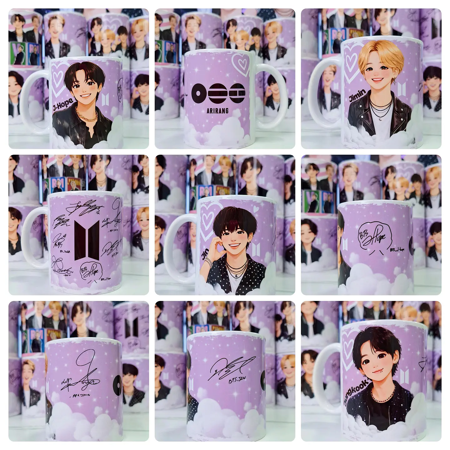 6 Artes para Caneca BTS Fãs  Arquivo em Jpg 4