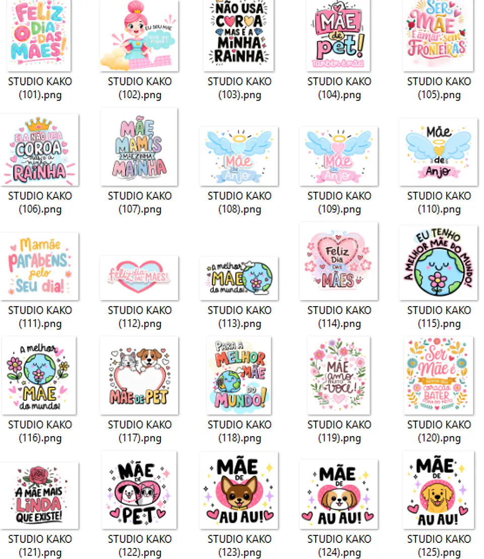 Pacote com + de 200 Frases para Dia Das Mães em Png  6