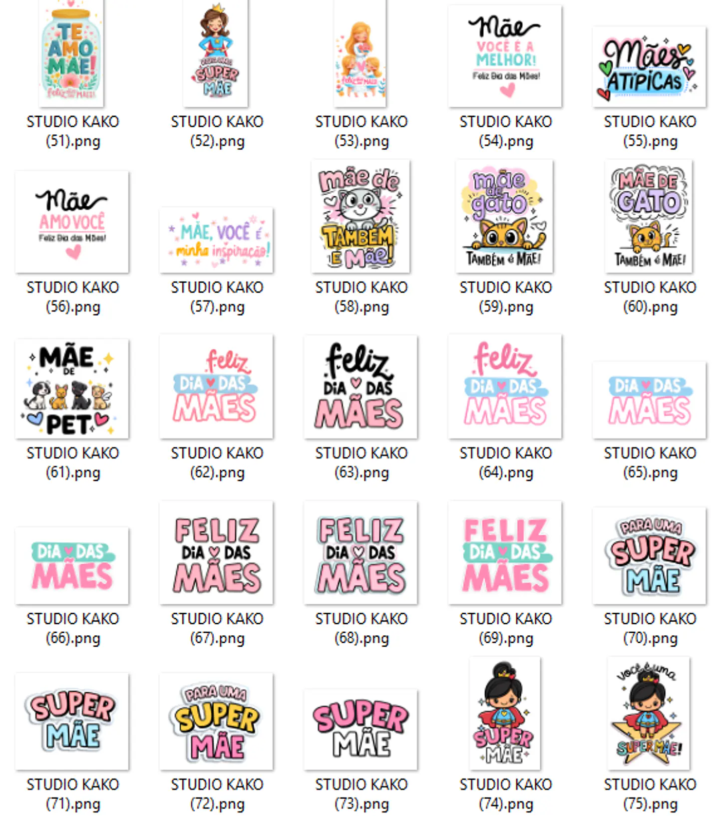 Pacote com + de 200 Frases para Dia Das Mães em Png  7