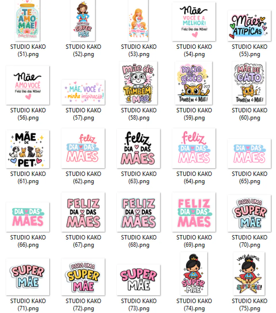 Pacote com + de 200 Frases para Dia Das Mães em Png  7