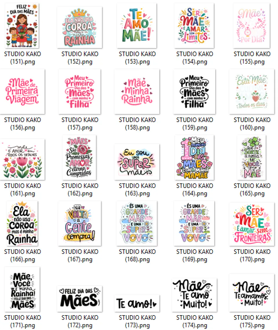 Pacote com + de 200 Frases para Dia Das Mães em Png  8