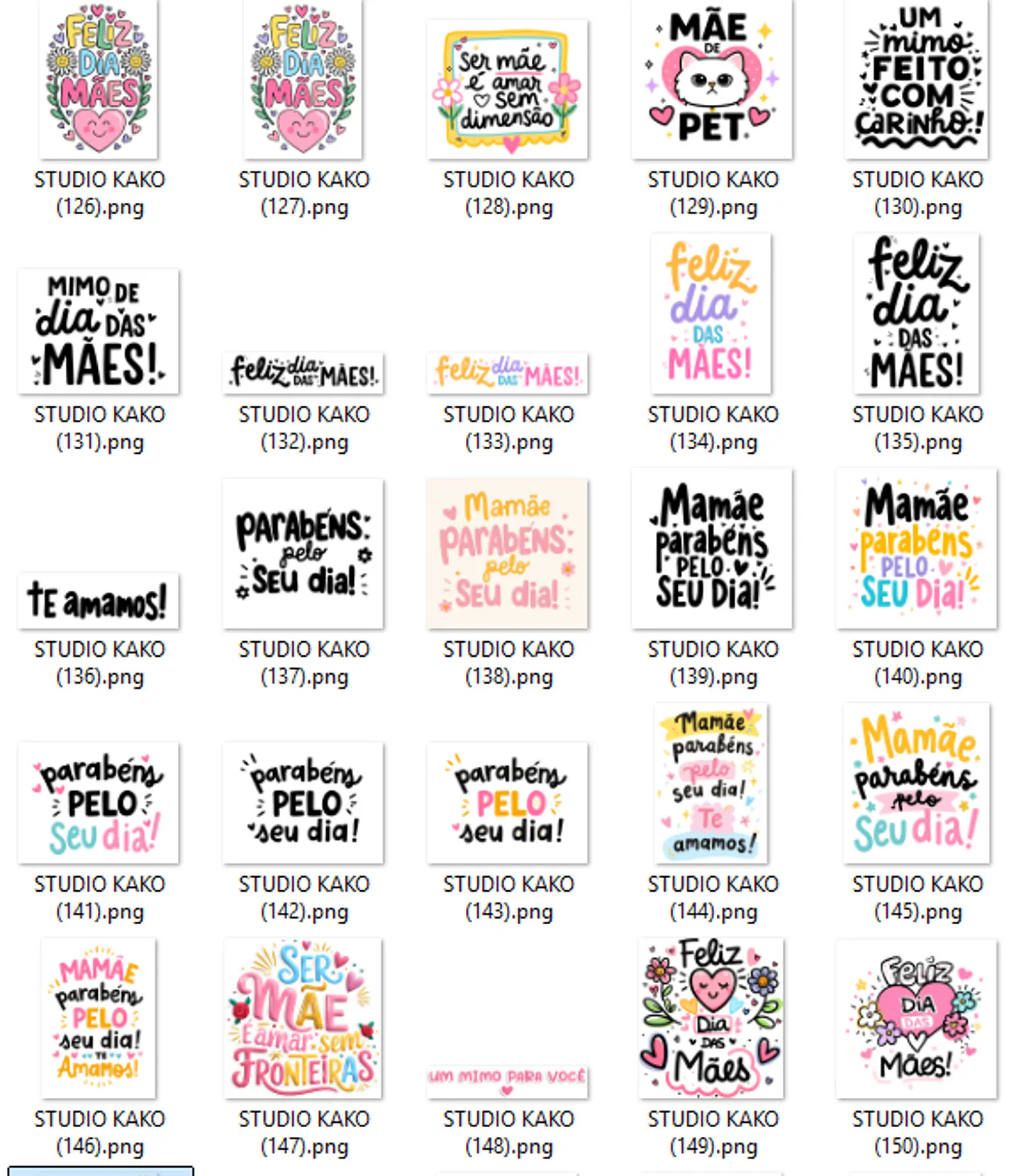 Pacote com + de 200 Frases para Dia Das Mães em Png  9