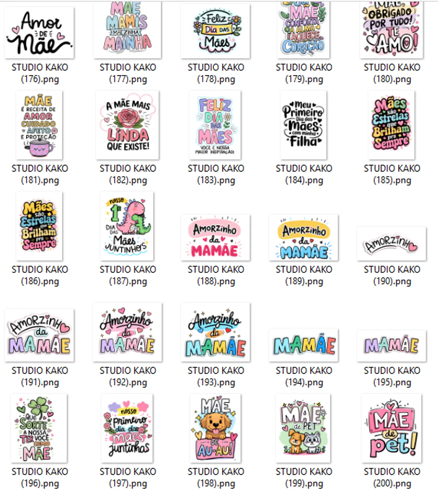 Pacote com + de 200 Frases para Dia Das Mães em Png  10