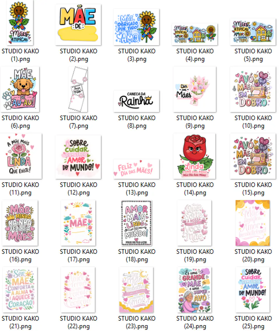 Pacote com + de 200 Frases para Dia Das Mães em Png  12