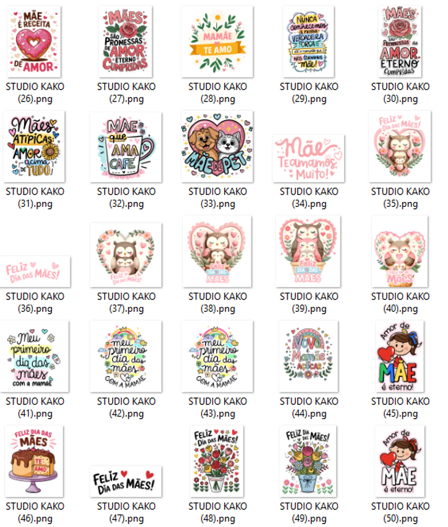 Pacote com + de 200 Frases para Dia Das Mães em Png  13