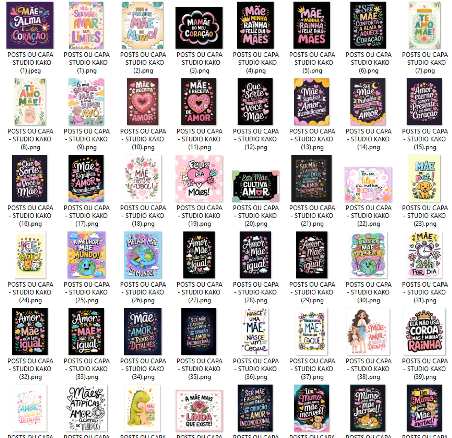 Pacote com + de 200 Frases para Dia Das Mães em Png  14