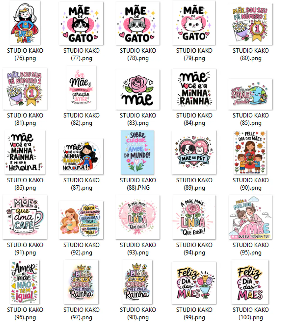 Pacote com + de 200 Frases para Dia Das Mães em Png  15